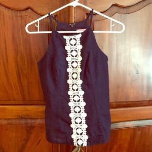 Lilly Pulitzer navy and white top